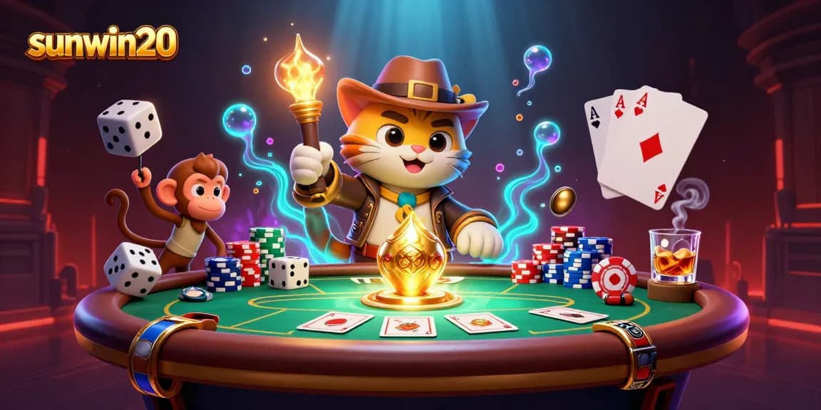 Engage with sunwin20 in an exciting casino adventure featuring an archaeologist cat, poker elements, and ancient traps.