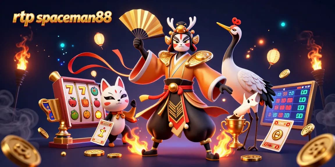 Experience rtp spaceman88 with dynamic slot reels and vibrant characters in this lively 3D digital art.