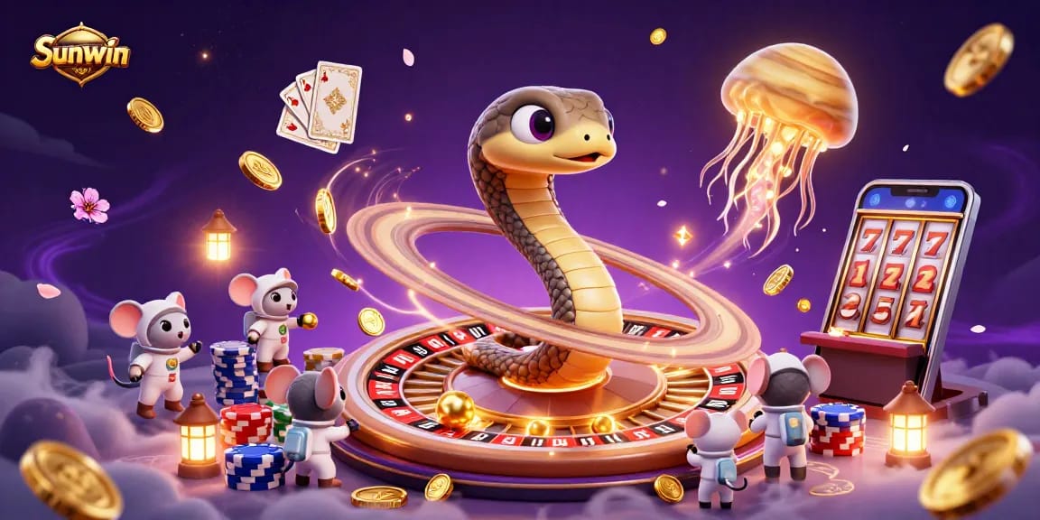Experience thrilling games at Sunwin, featuring vibrant casino action and fun gaming elements.