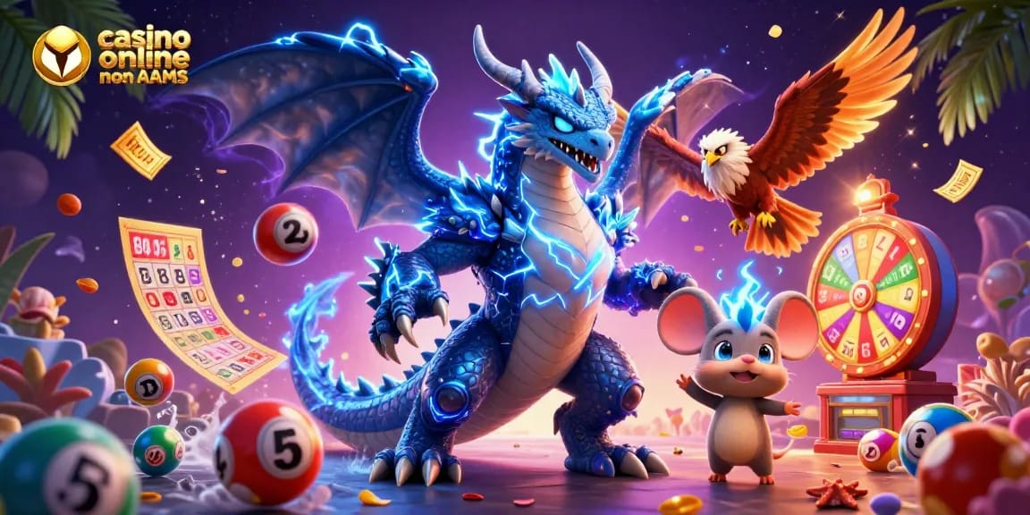 Giocatori si divertono con i bonus nei casino online non AAMS, immersi in un'atmosfera vivace.