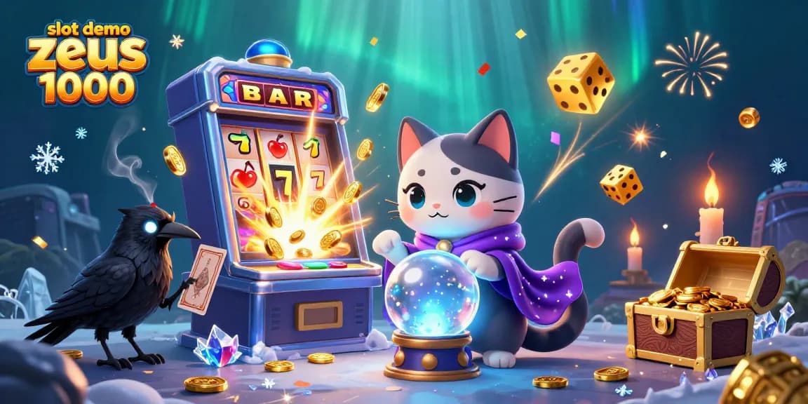 Engage with slot demo zeus 1000 in an ultra-detailed scene featuring dynamic mystical characters and game elements.