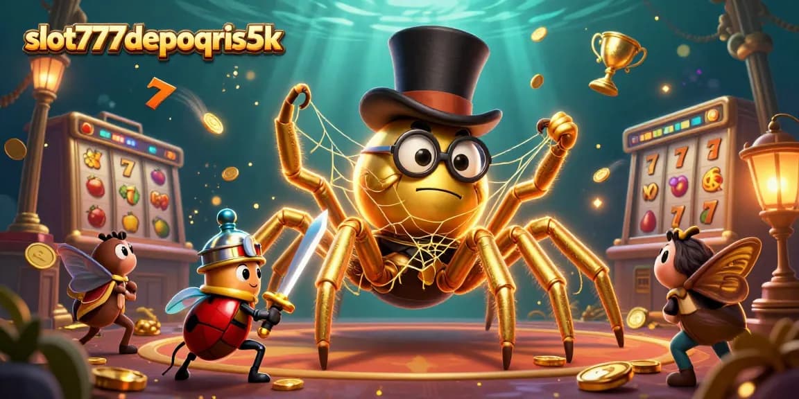 Experience thrill with slot777depoqris5k in a rich casino scene showcasing vibrant characters and dynamic slot elements.