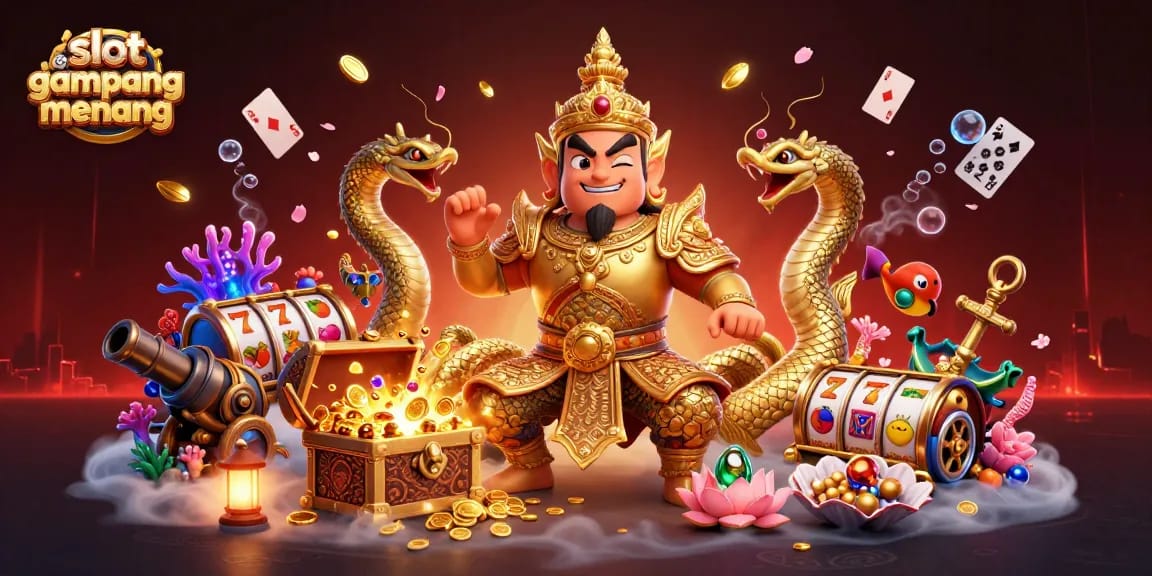 Slot gacor gampang menang, memutar gulungan slot dengan karakter unik di kasino virtual.
