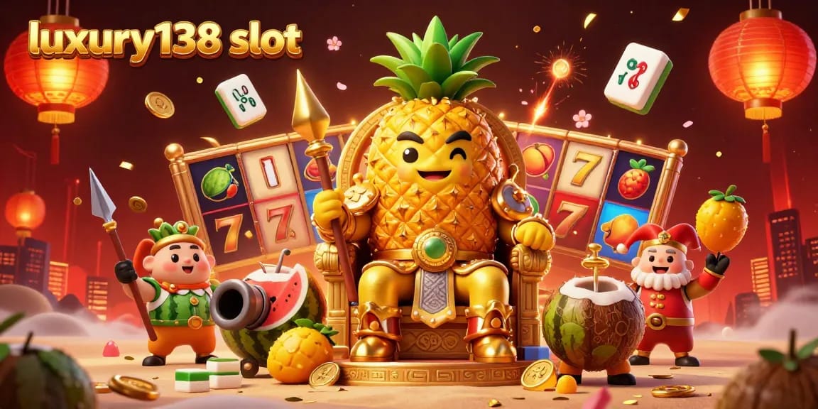 Win big with luxury138 slot featuring vibrant characters and casino themes in a captivating 3D illustration.