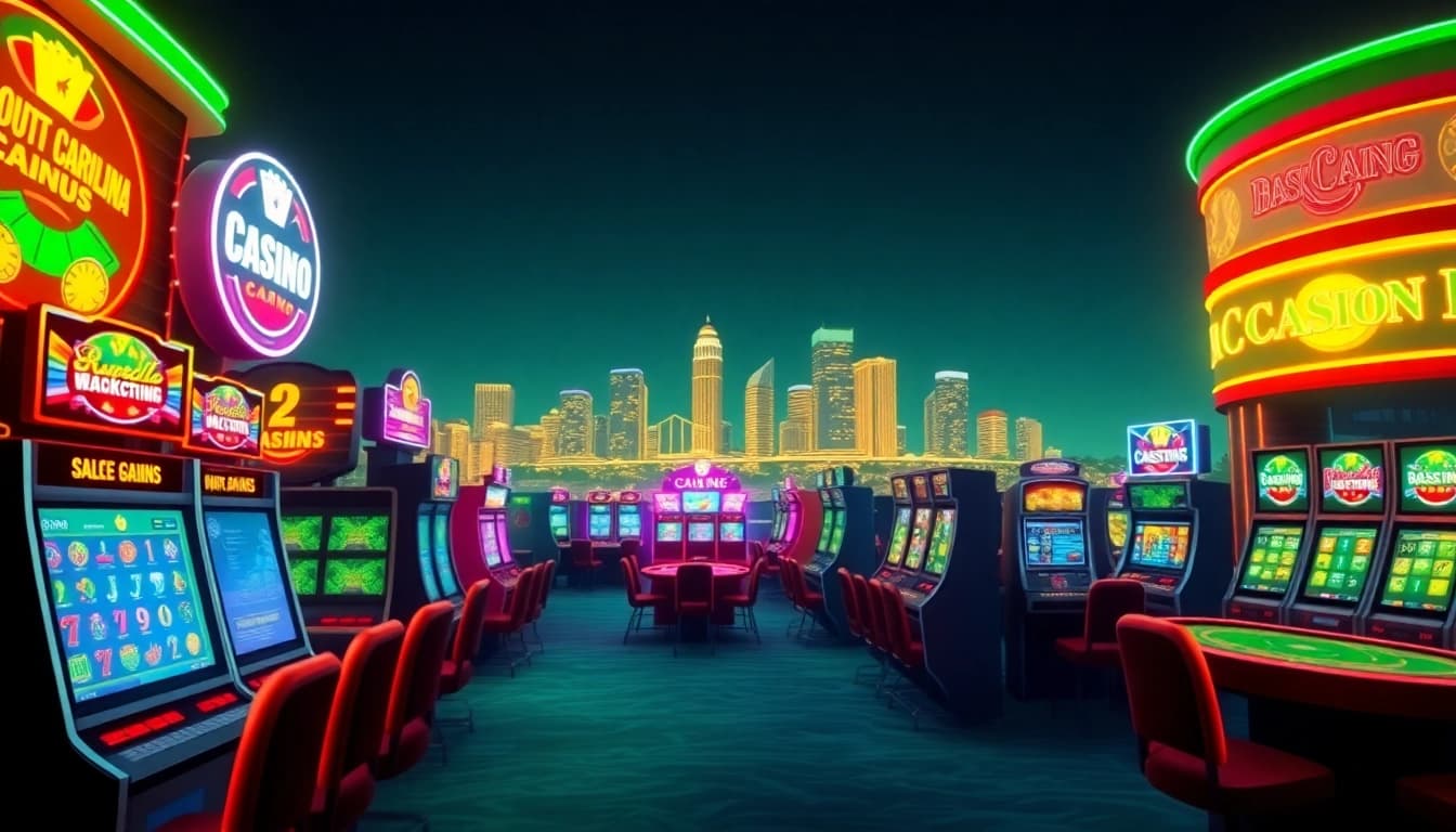 Experience vibrant South Carolina online casinos with engaging games and lively atmosphere.