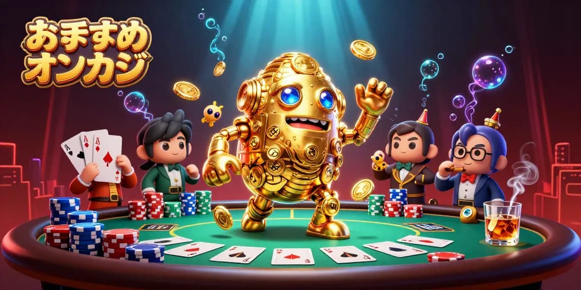 おすすめオンカジで楽しめる多彩なゲームと一緒にゴールドゴーレムが賭けに挑むシーン。