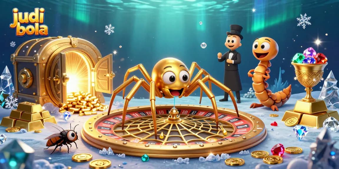 Engage in judi bola as the fly nervously bets at the roulette wheel web spun by golden spider.