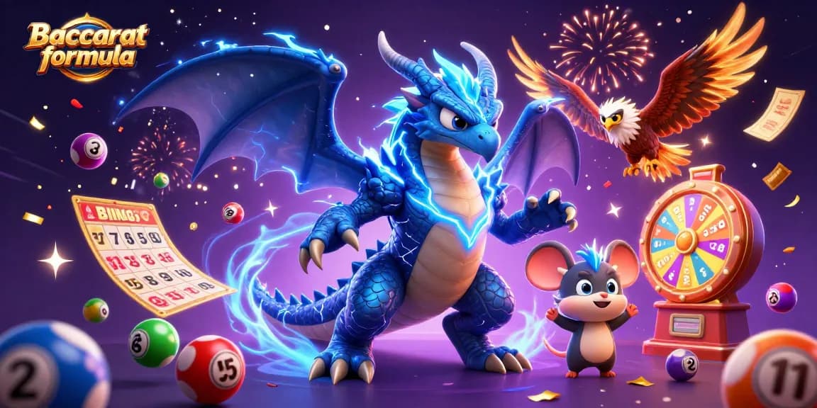 Baccarat formula strategies visualized with dynamic casino-themed characters and elements
