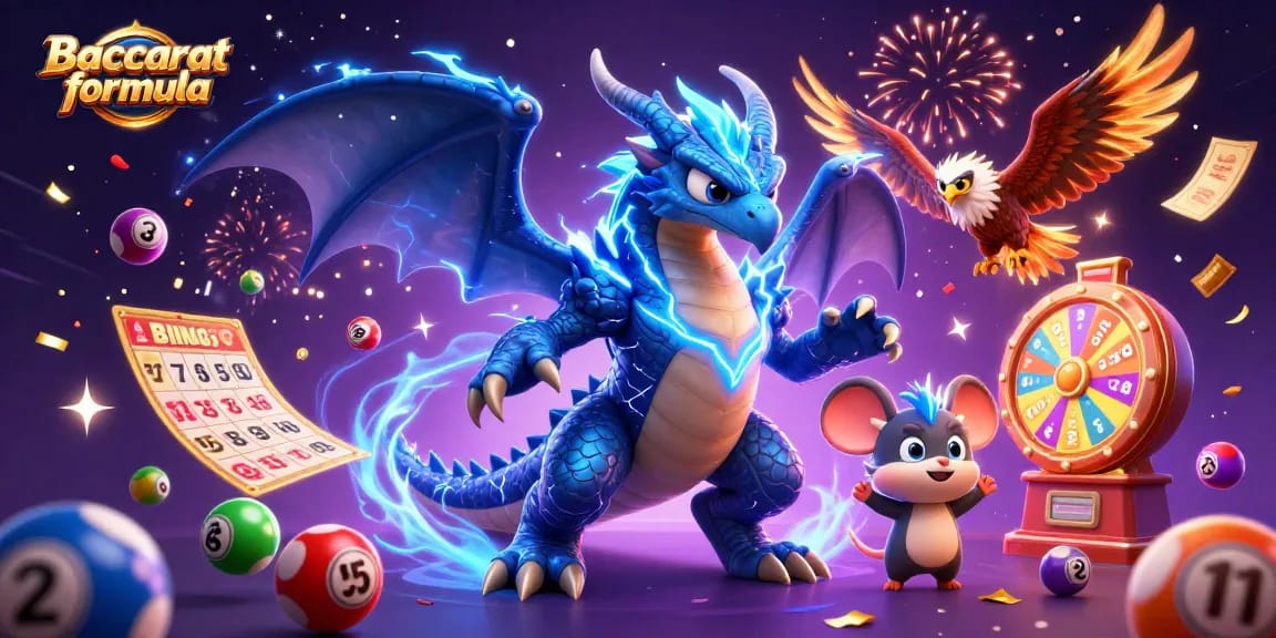 Baccarat formula strategies visualized with dynamic casino-themed characters and elements
