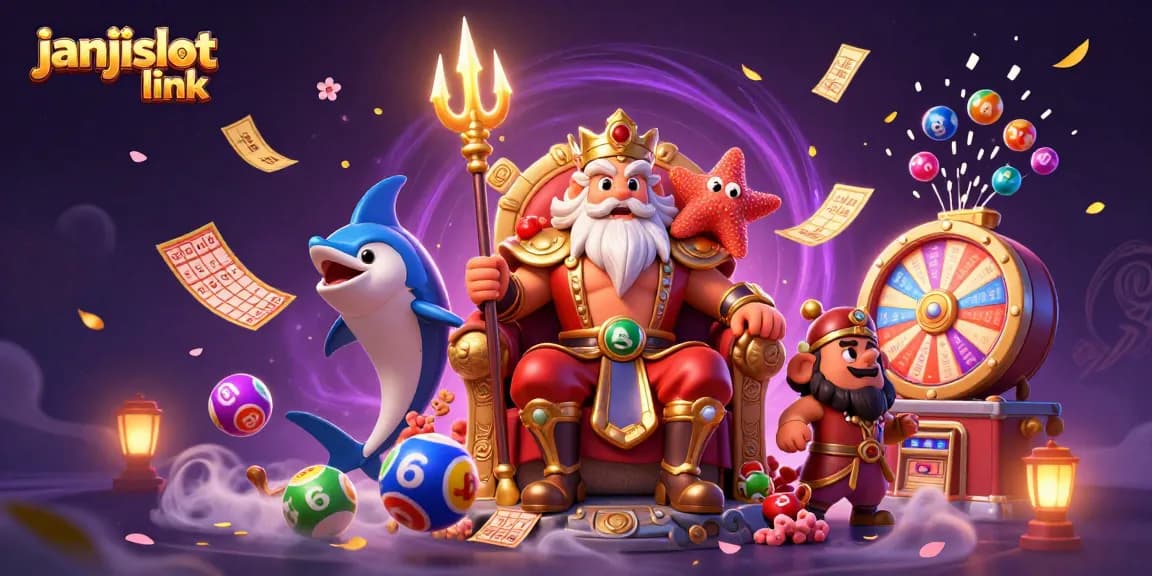 Experience excitement with janjislot link, featuring a vibrant scene of lottery and prize elements.