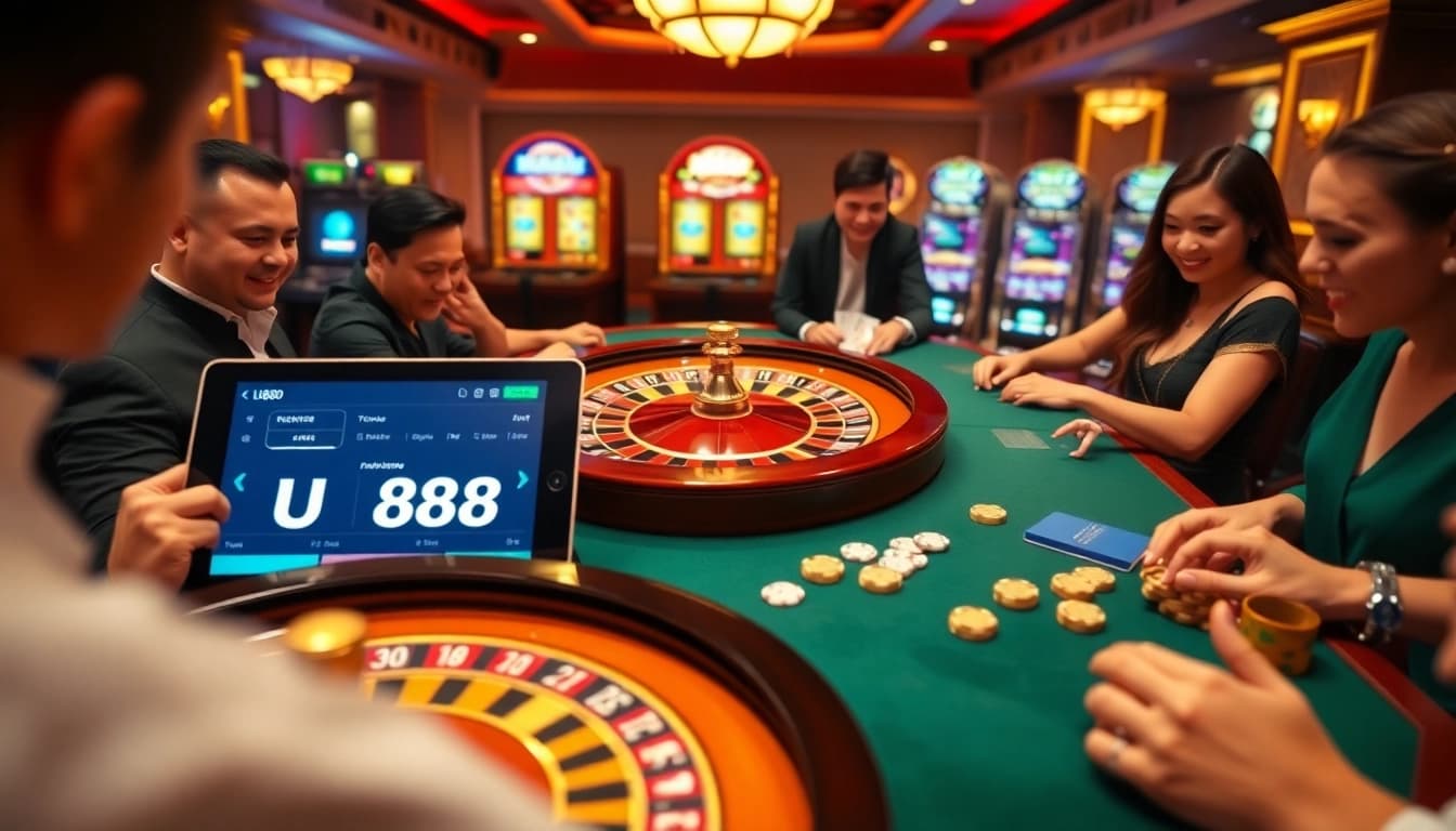 Experience the thrill of U8888 online gambling at a luxurious casino.