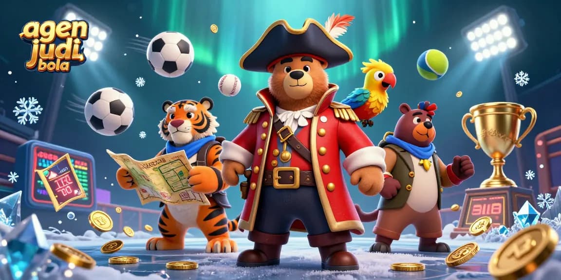Experience thrilling sports betting action with agen judi bola in this vibrant illustration showcasing dynamic characters and elements.