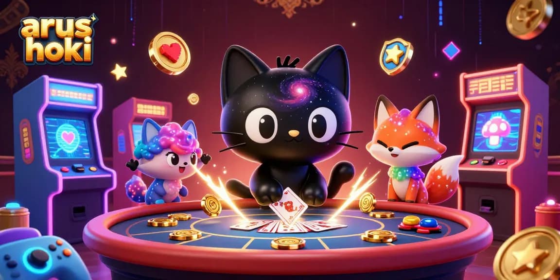 Melihat aksi kucing hitam berputar dengan tema galaksi di arus hoki, menarik chip emas.