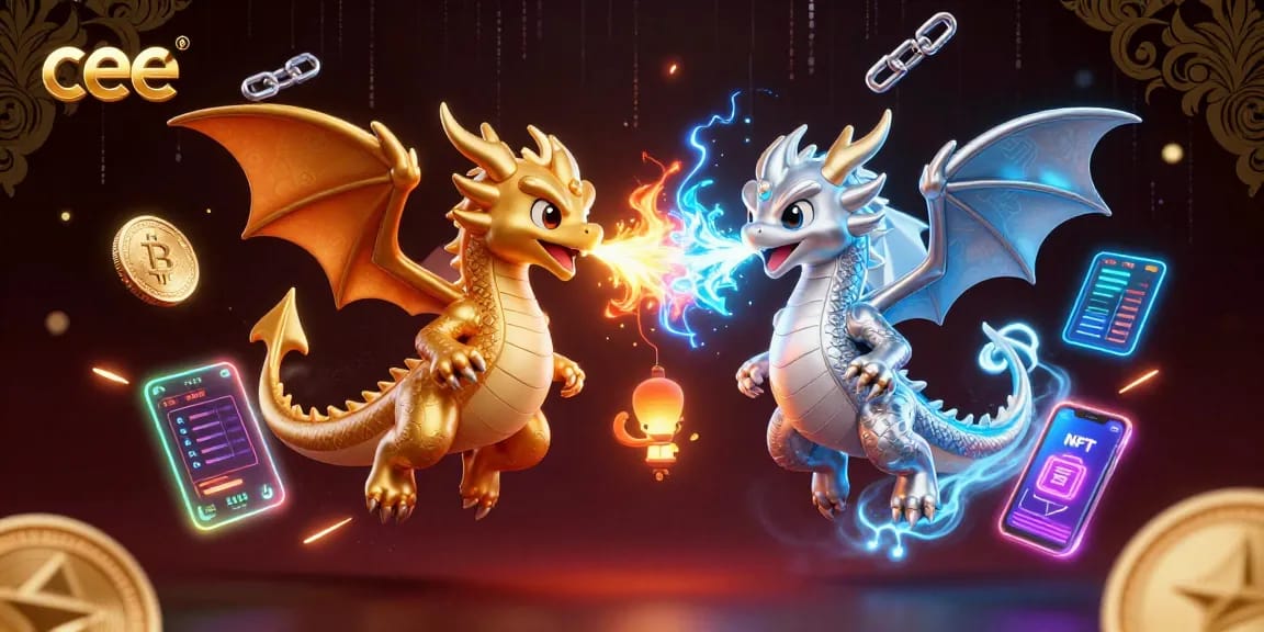 Experience exciting gaming at cee's vibrant crypto casino with dragons soaring through neon landscapes