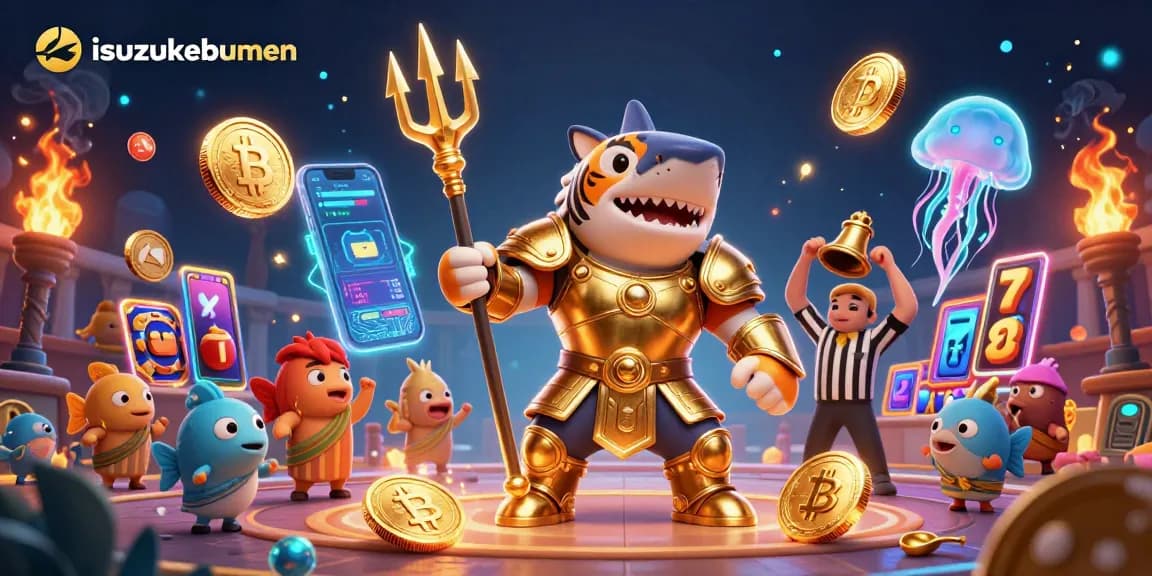 Engage in thrilling gameplay with isuzukebumen, featuring a vivid underwater colosseum scene.