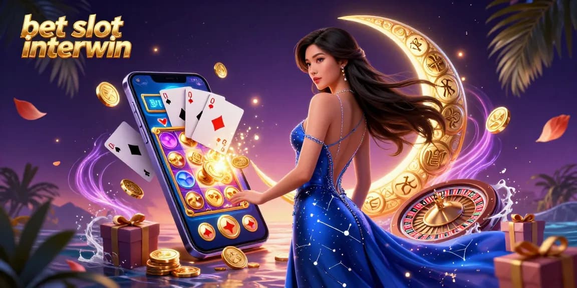 Experience excitement with bet slot interwin as golden coins surround a stunning woman and dynamic game elements.