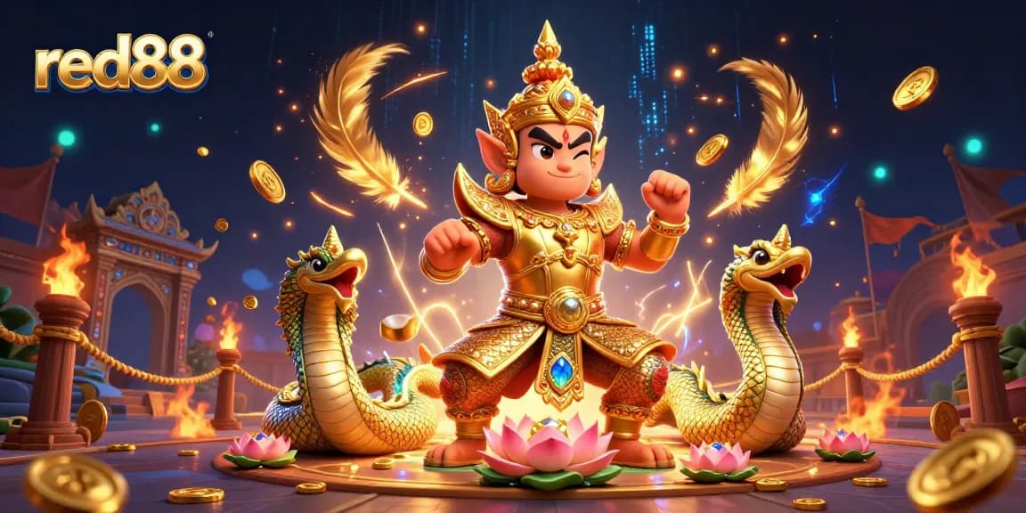 Engage in thrilling gaming action at red88 with vibrant characters and dynamic casino elements.