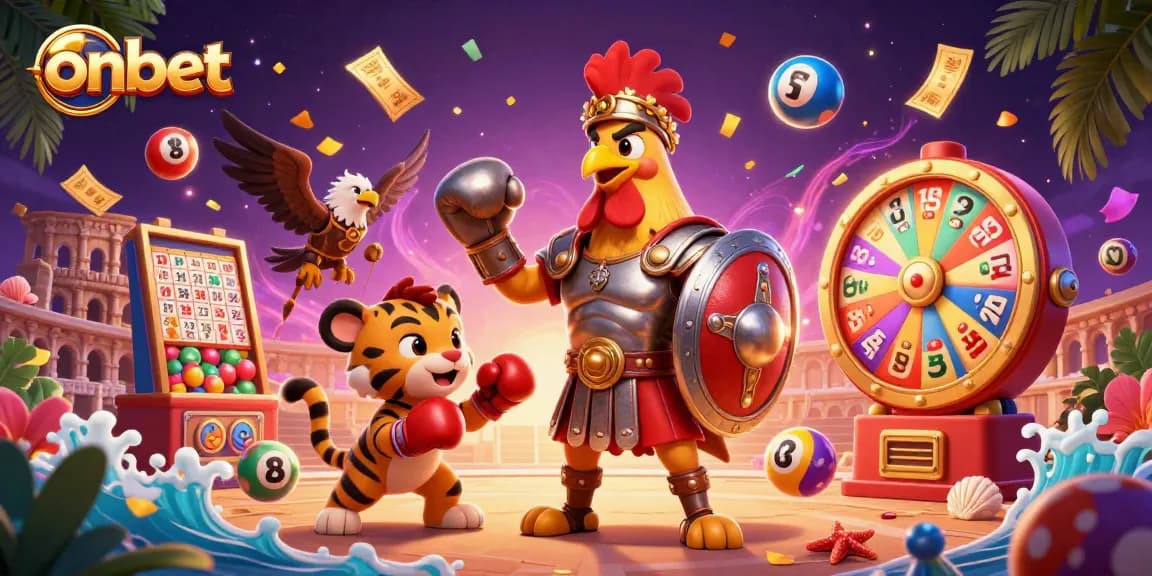 Experience thrilling onbet action with engaging games and vibrant elements in a lively casino environment.