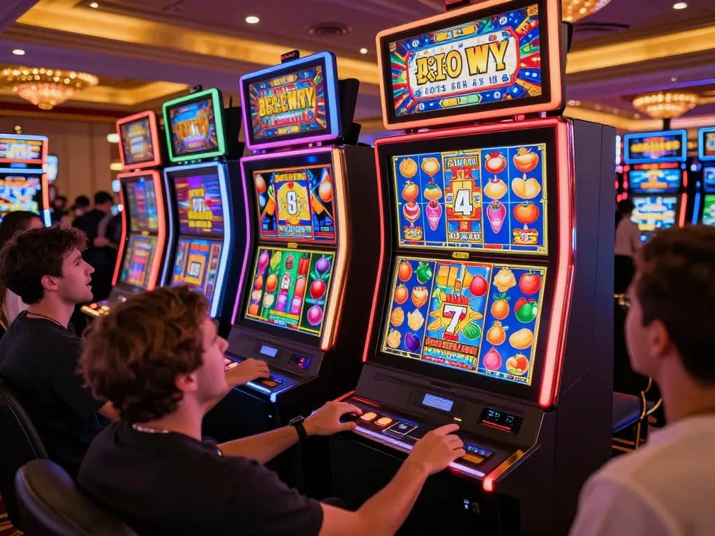 Engaging with slot bonus new member offers while celebrating wins at vibrant casino slot machines.