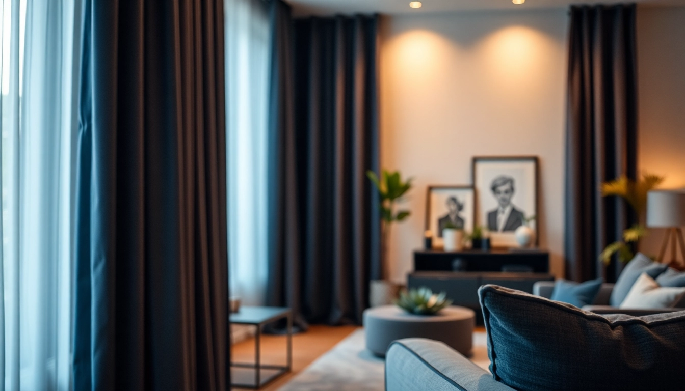 Verduisterende gordijnen in een sfeervolle woonkamer, perfect voor optimale lichtbeheersing.