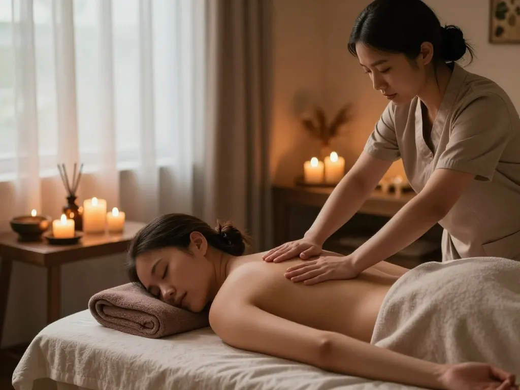 Swedish massage experience at makangs.com with serene ambiance, calming scents, and professional therapist.