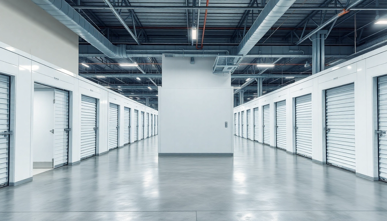 Explore self storage units showcasing modern, organized facilities with bright lighting.