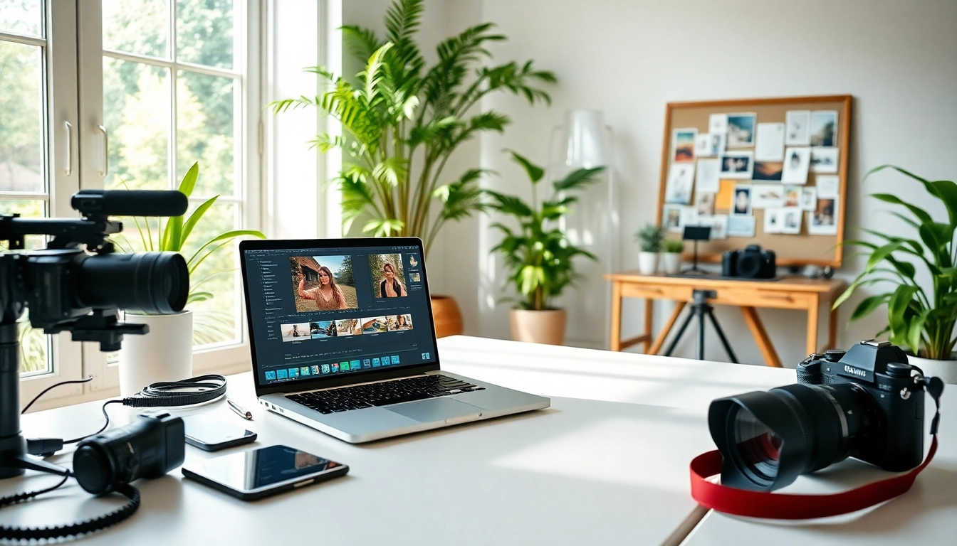 Explore a powerful photography plan in a modern workspace filled with editing tools and inspiration.