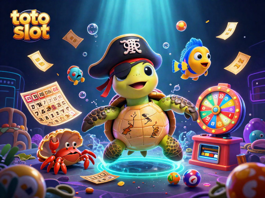 Play the exciting toto slot with vibrant characters and engaging gaming elements surrounding treasure.