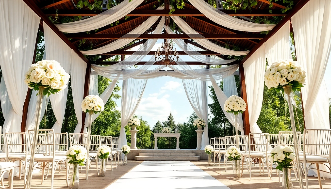 Experience a stunning Weddings Venue with elegant outdoor setup and lush greenery for a perfect ceremony.