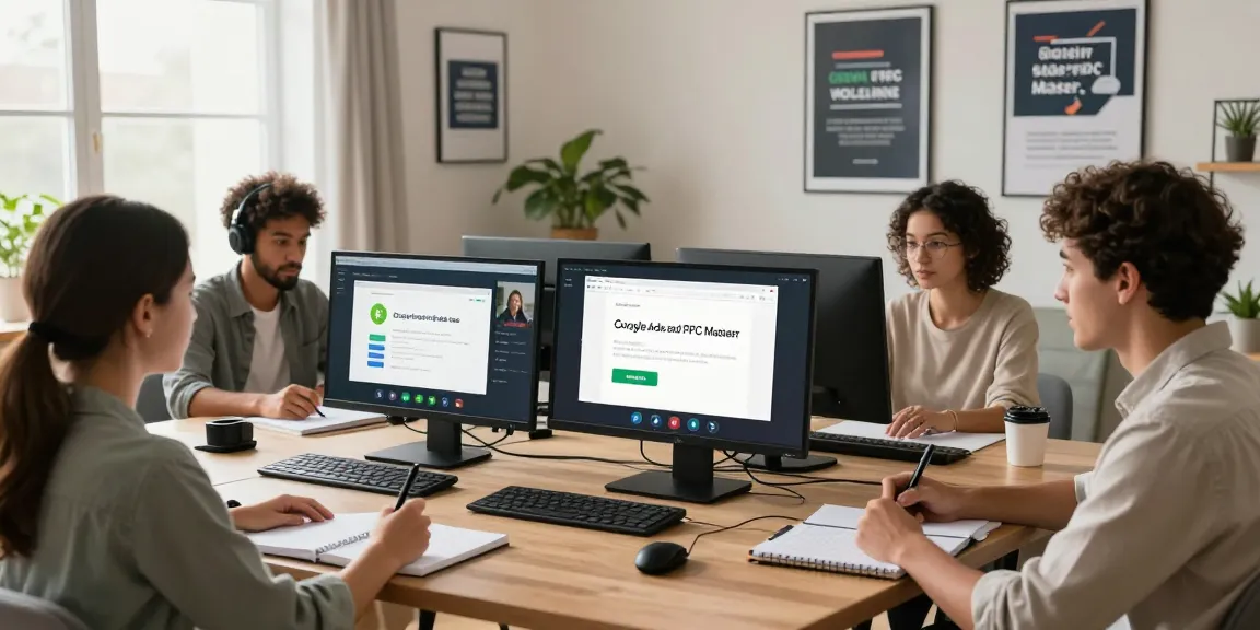 Participants in a Google Ads and PPC mastery course engaging in a virtual classroom.