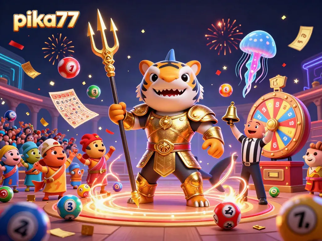 Experience thrilling gameplay with pika77 in this vibrant underwater casino scene featuring dynamic elements.