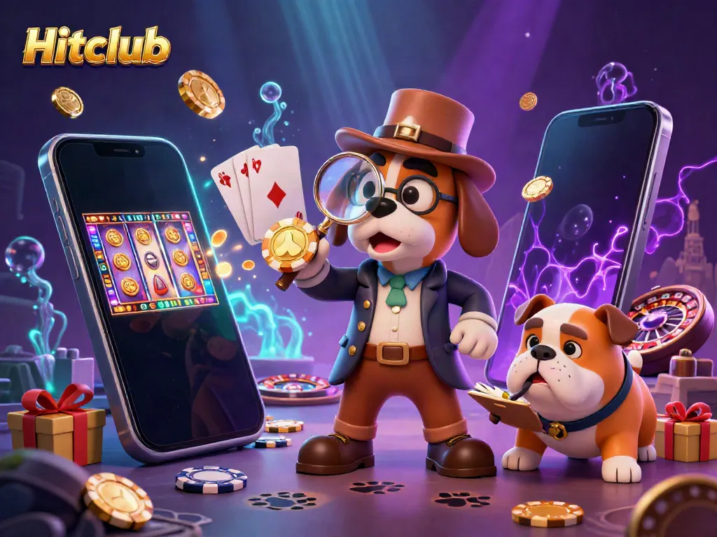 Catch the excitement at Hitclub with cartoon detective and bulldog unraveling poker treasures.