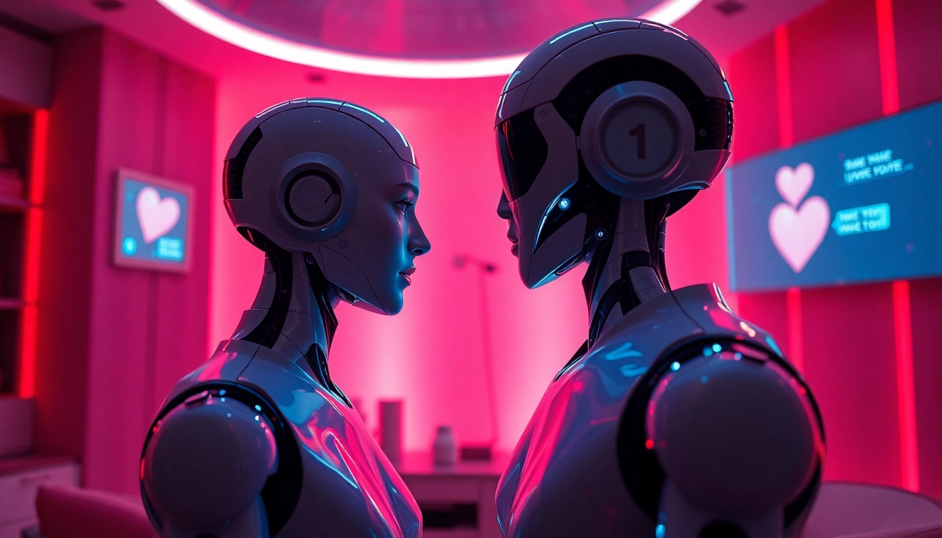 Engaging scene of AI sex interaction showcasing a lifelike robot in a modern setting.