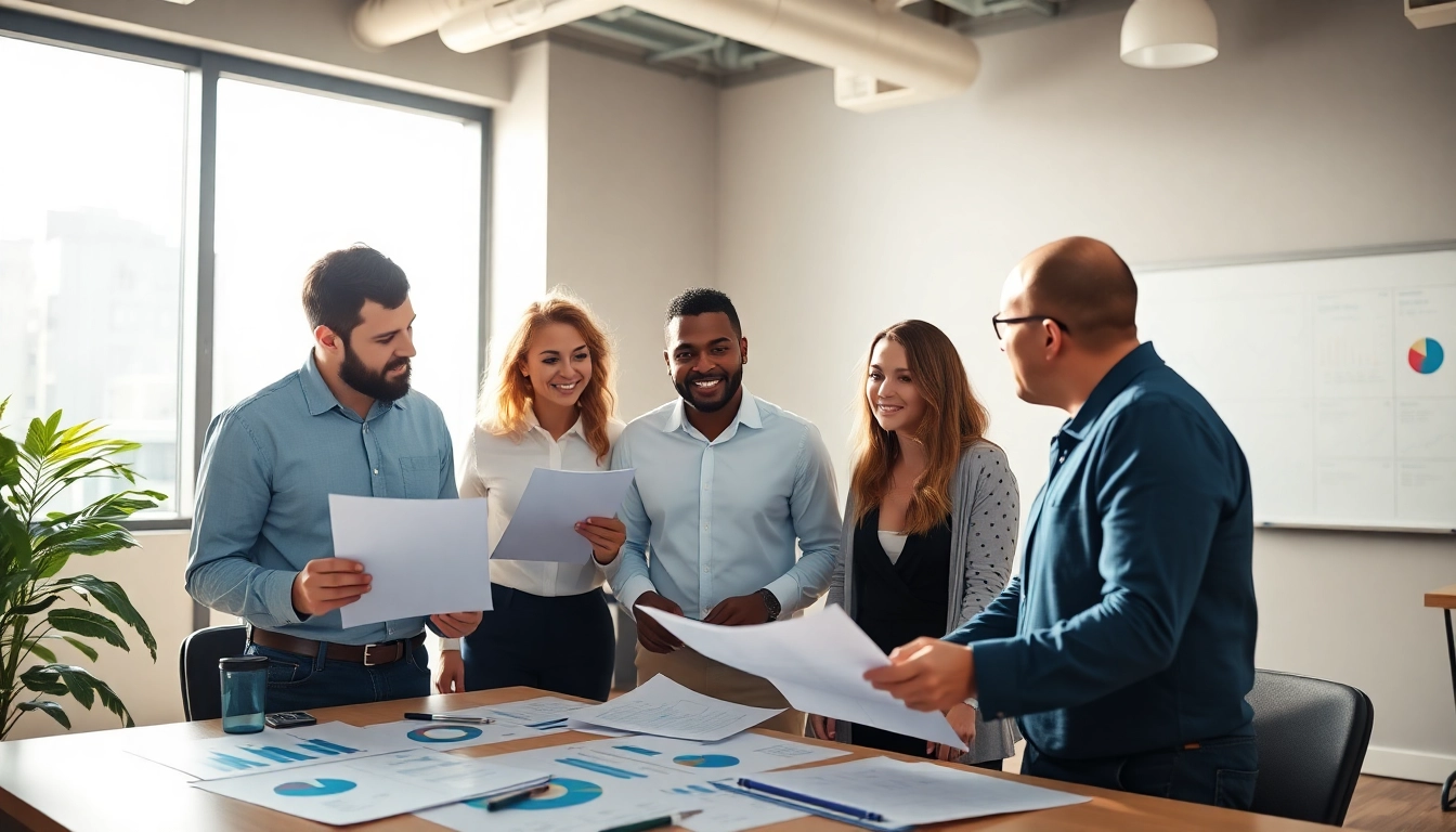 Engaging team collaboration showcasing competitive intelligence for sales strategies in a modern office.