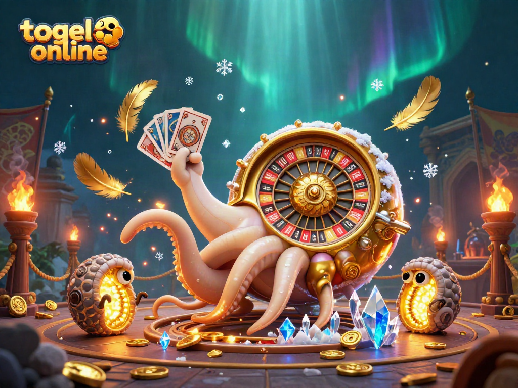 Engage with the thrilling world of togel online illustrated by a giant nautilus roulette wheel.