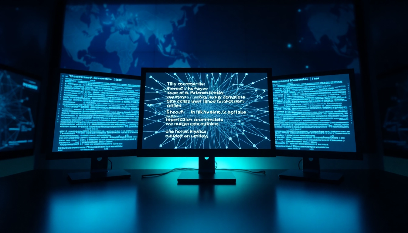 The Hidden Wiki depicted in a digital web illustration showcasing interconnected dark web links and cryptographic elements.