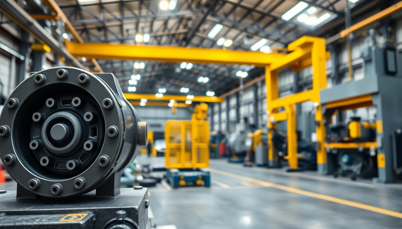 Showcase of industrial hydraulics solutions with advanced hydraulic machinery in operation.