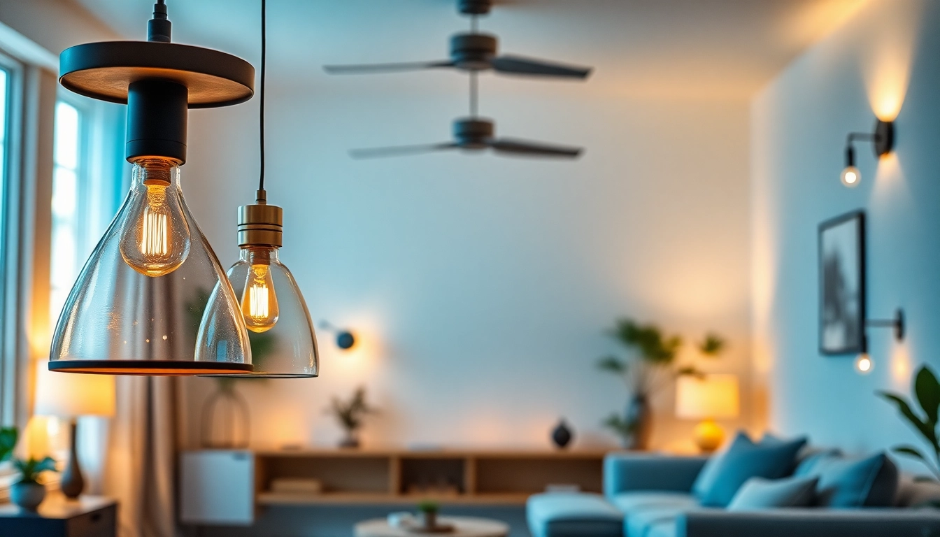 Showcase of innovative lighting solutions in a modern living space, highlighting aesthetics and functionality.