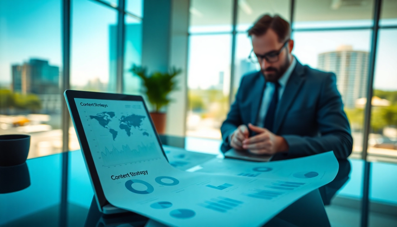 Visual representation of a Content Gap Analysis in a modern workspace, highlighting data insights.