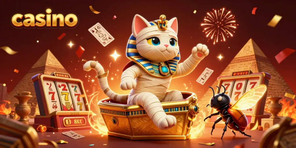 Experience the excitement of casino gaming with enchanting characters in this vibrant illustration.
