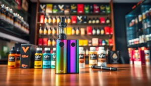 Elfbar präsentiert in einem modernen Vape-Shop mit leuchtenden Farben und stilvollem Design.