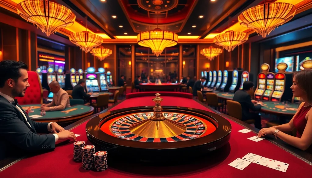 Experience thrilling gameplay at https://journal.unj.ac.id/ with poker chips and a vibrant roulette wheel.