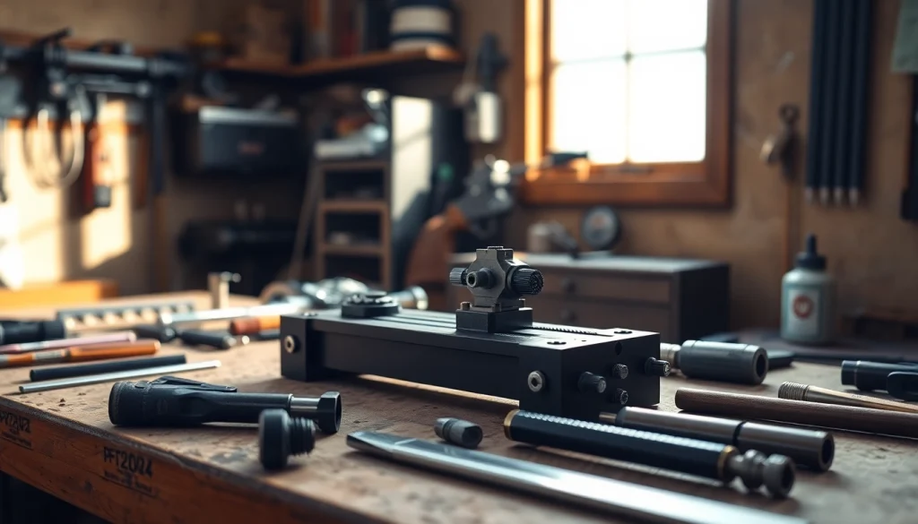 Crafting precision with a pf940v2 jig​ in a well-equipped gunsmithing workshop.