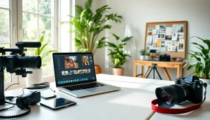 Explore a powerful photography plan in a modern workspace filled with editing tools and inspiration.