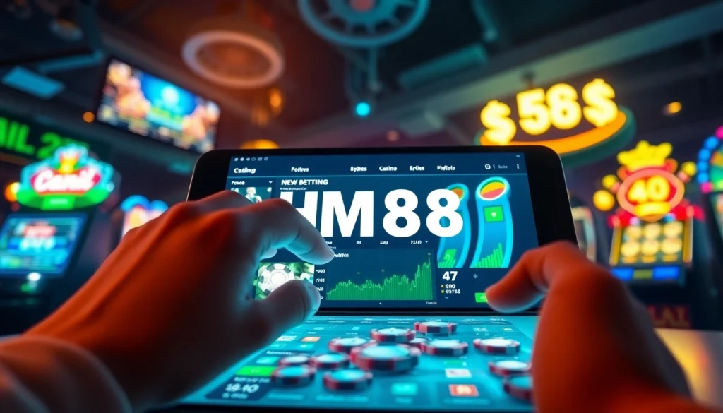 Explore the exciting world of online gaming through the hm88 link, showcasing an interactive betting platform with sports and casino options.