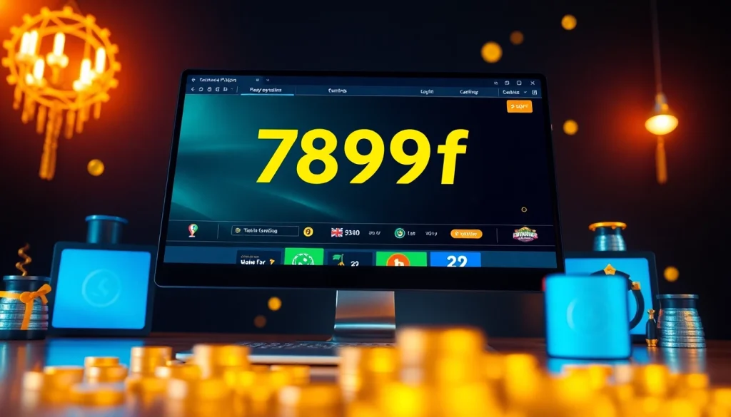 Inviting online gambling interface showcasing the 789f link on a modern desktop setup with engaging visuals.