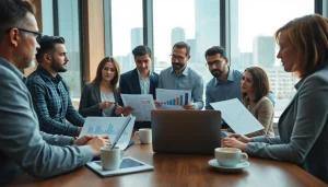 Analyze competitor pricing strategies with a professional team in a collaborative office setting.