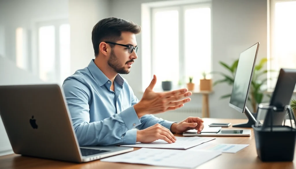 카드현금화 방법을 설명하는 전문가의 모습으로 신뢰감을 주는 장면
