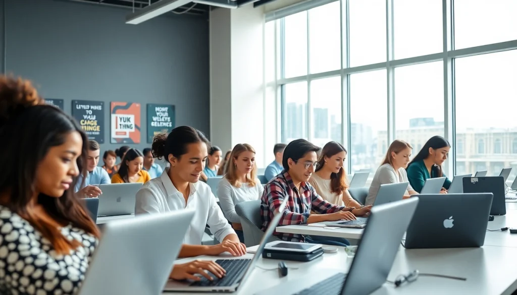 Enhance your skills at our typing center with focused individuals perfecting their typing techniques.