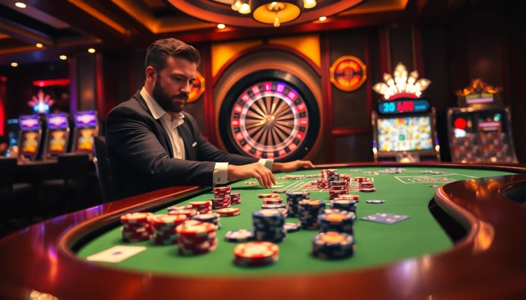 Engage in thrilling poker action at https://xx88.nl/ with vibrant chips and ambient casino atmosphere.